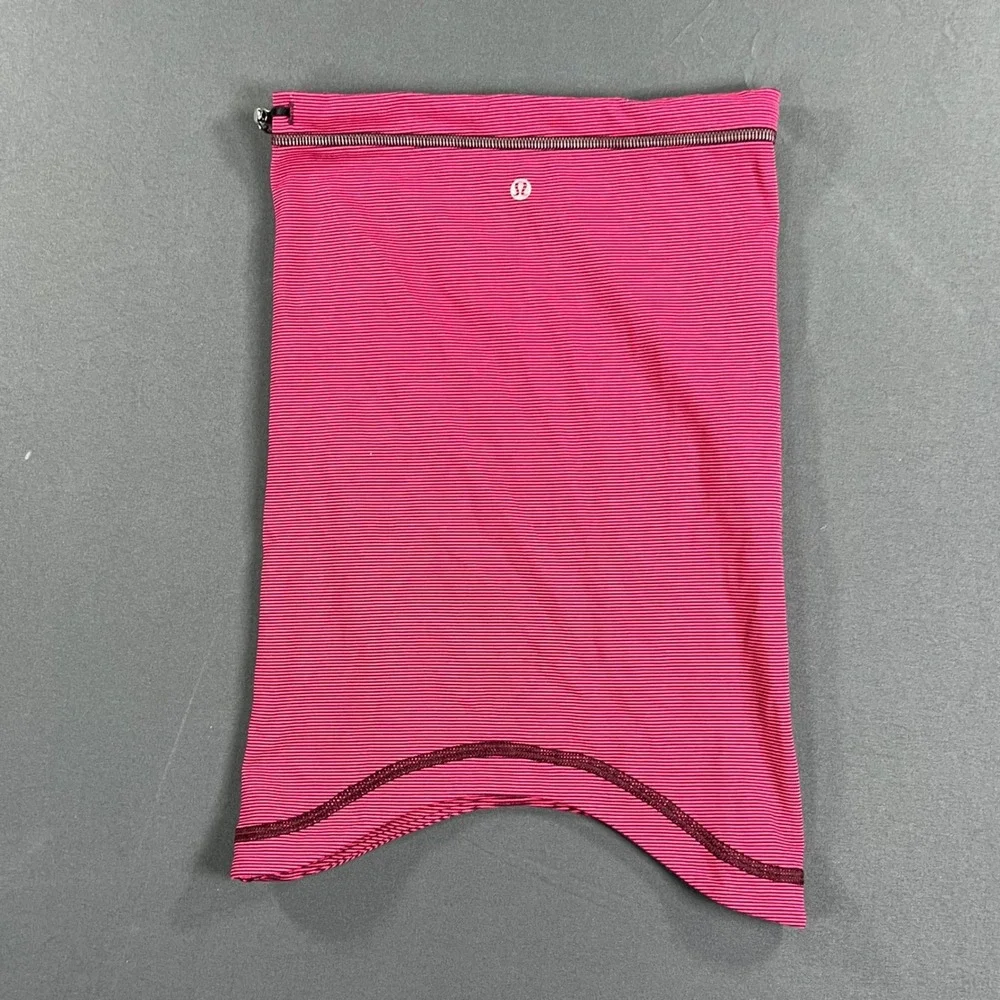 Lululemon Pink‎ Black Stripe Vinyasa Scarf Neck Warmer Infinity Scarf
